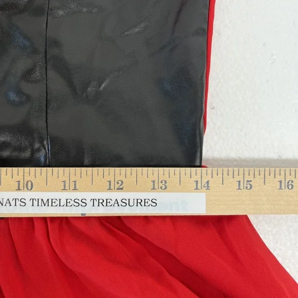 Womens Sleeveless Gothic Dress Corset Halter Lace Size Medium Red Halloween - Picture 11 of 13